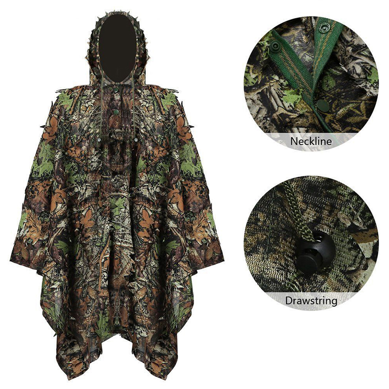 Outdoor Hunting Outfit - Unisex Camouflage Ghillie Suit Hooded Jacket