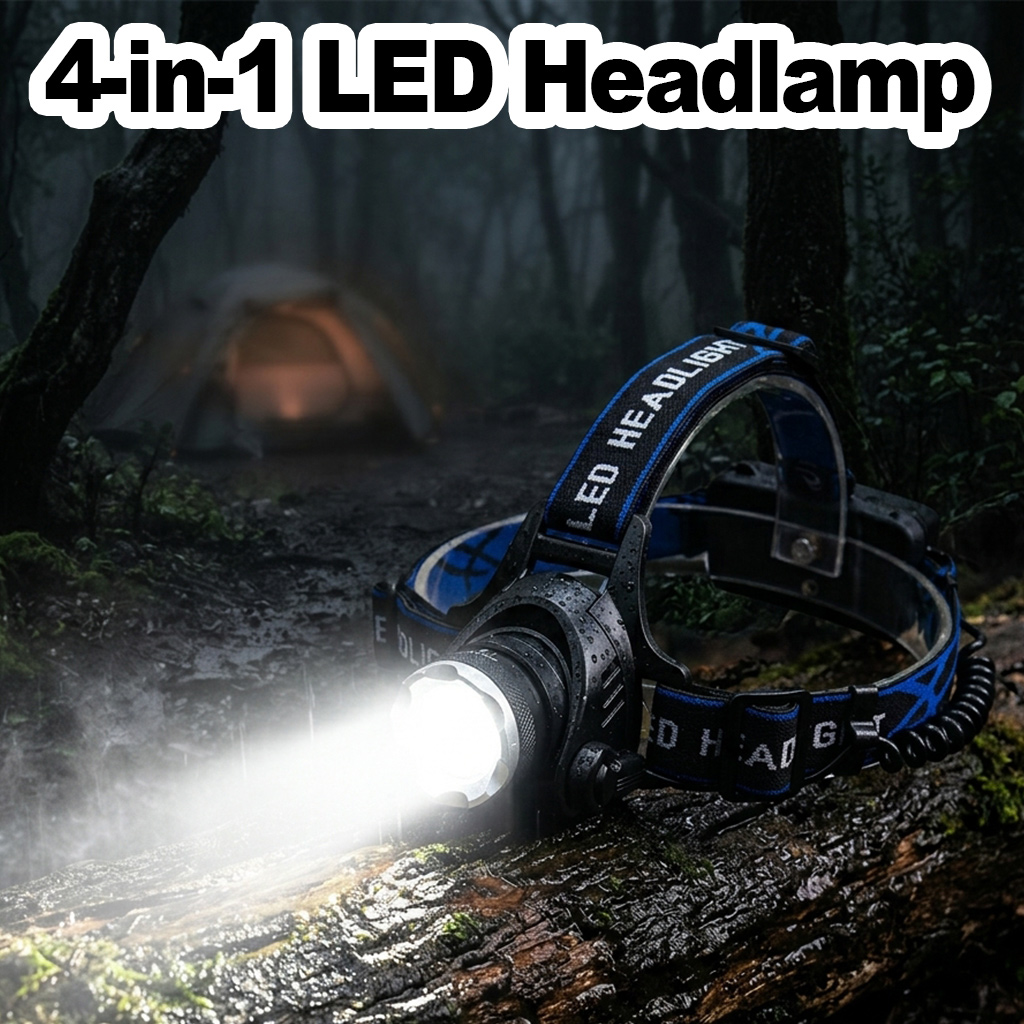 Headlamp Tactical Bright - 4in1 LED Headlamp Flashlights Wide Beam