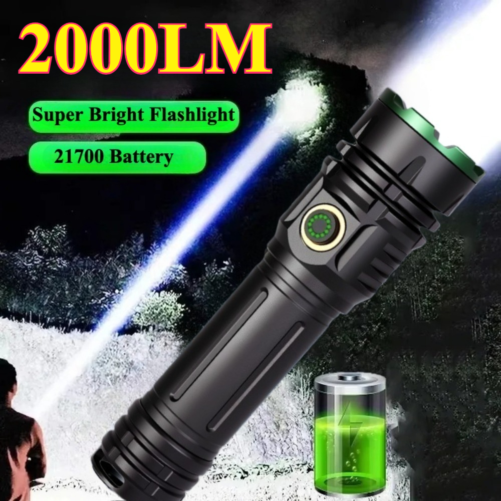 Tactical Flashlight Rechargeable - 2000LM Super Bright Led Flashlight Rechargeable