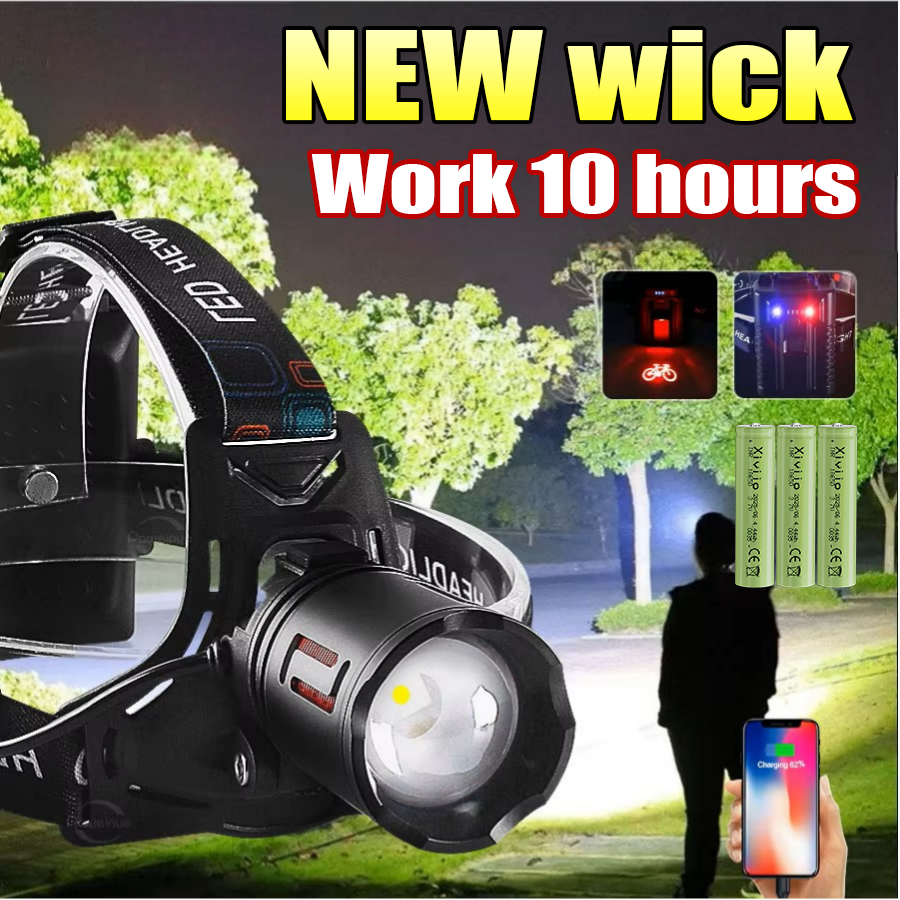 Headlamp Tactical Bright - Upgrade Super Bright Headlamp USB Rechargeable