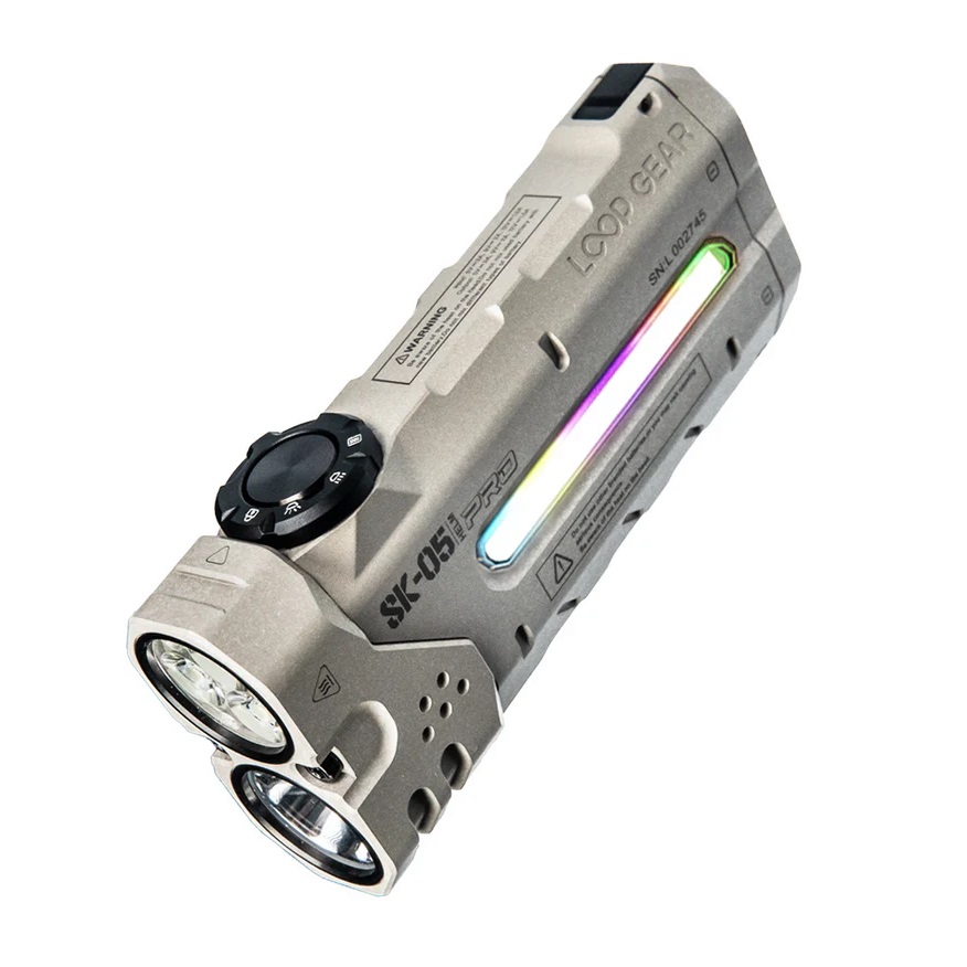 Tactical Flashlight Rechargeable - LOOP Multi functional MAO Flat LED