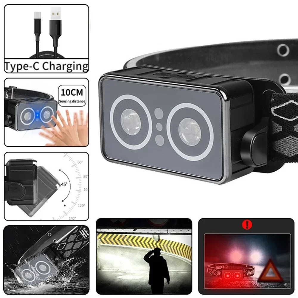 Sensor LED Headlamp USB Rechar - مراجعة Outdoor Hunting Bike وسعره