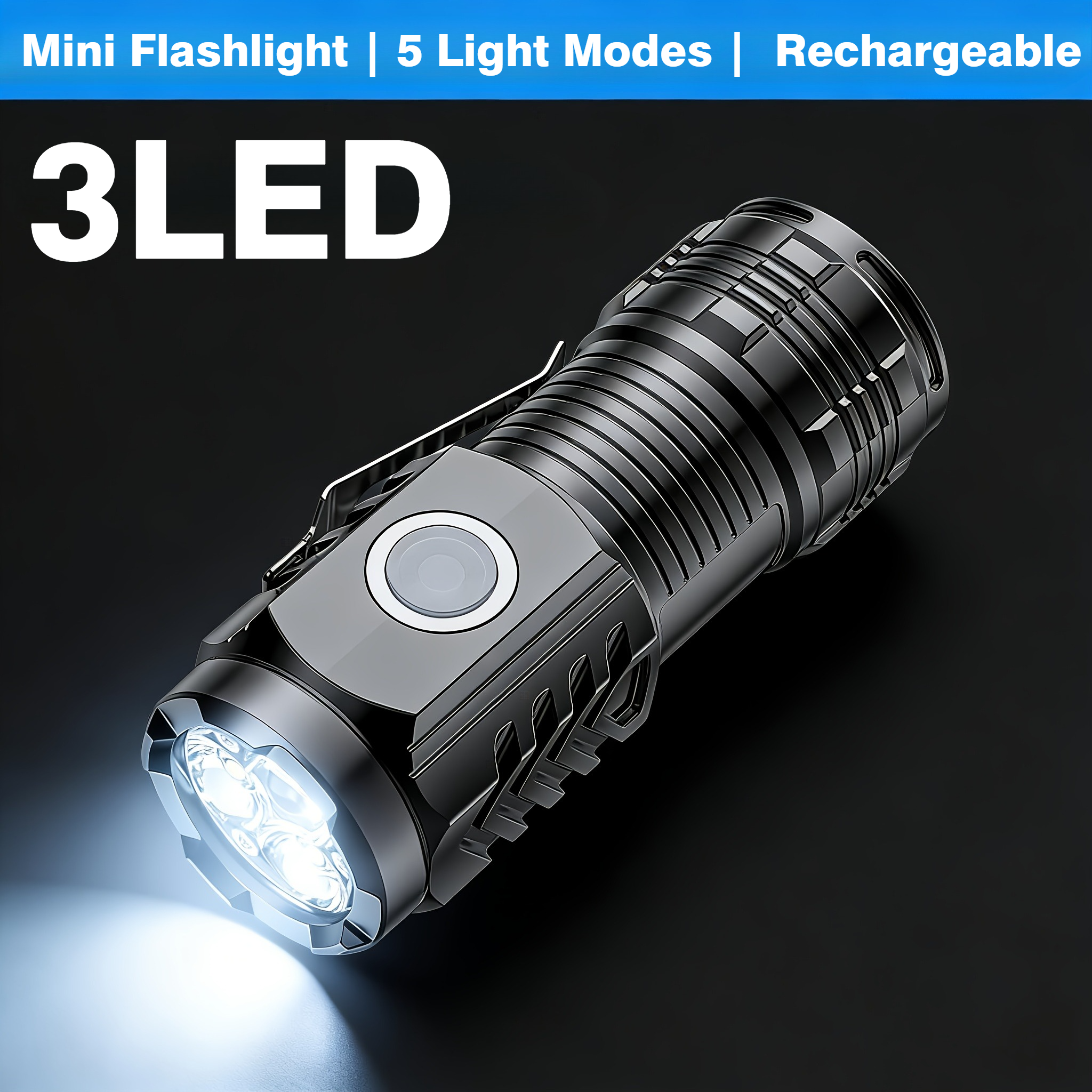 Portable Mini 3 LED Handheld F - مراجعة Tactical Flashlight Rechargeable وسعره