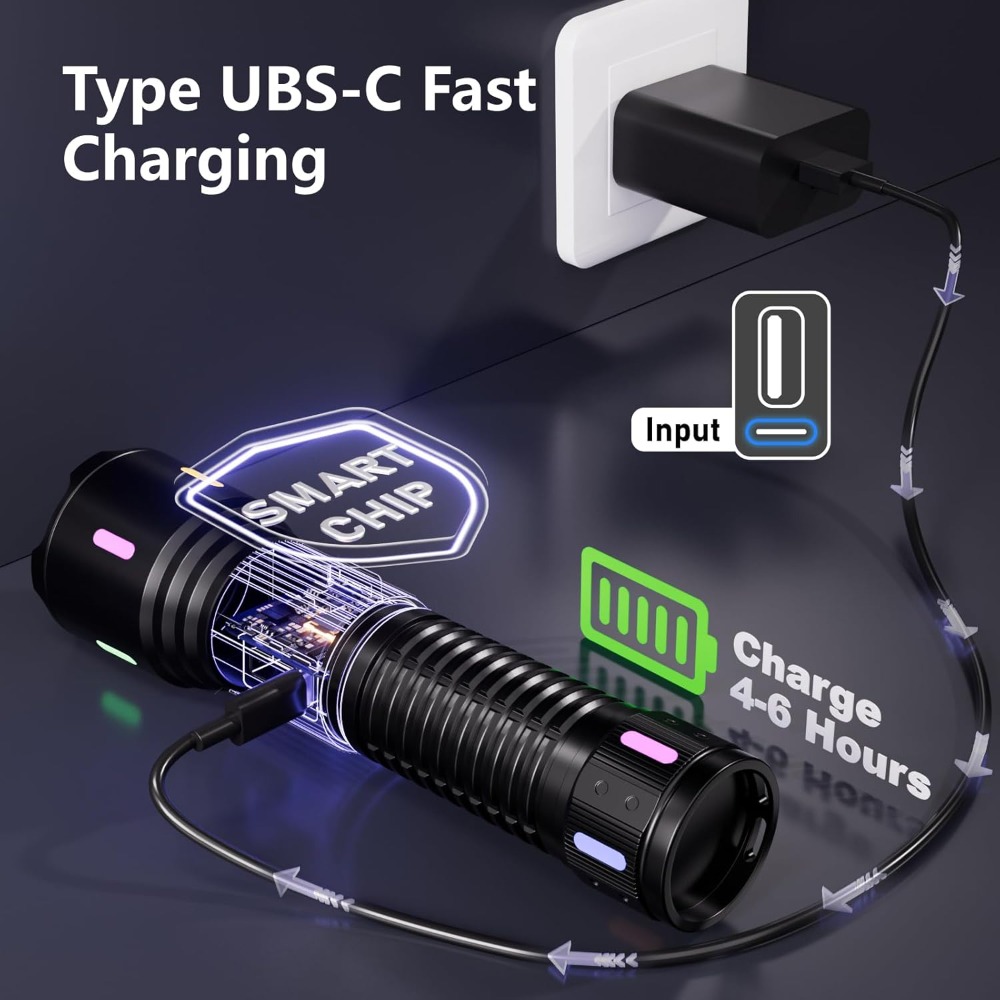 990,000LM Rechargeable Flashli - مراجعة Tactical Flashlight Rechargeable وسعره