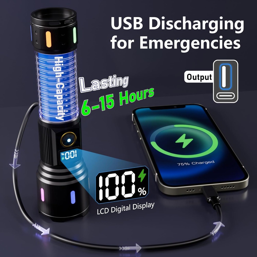 990,000LM Rechargeable Flashli - مراجعة Tactical Flashlight Rechargeable وسعره