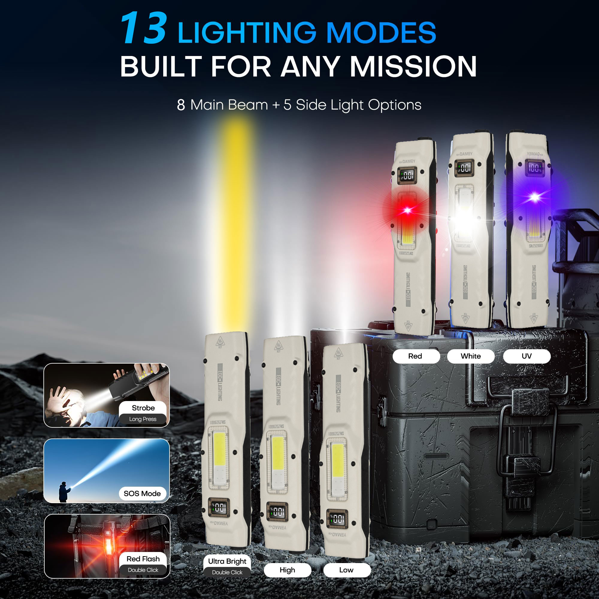 Portable 880LM YEMAO M28 Ultra - مراجعة Tactical Flashlight Rechargeable وسعره
