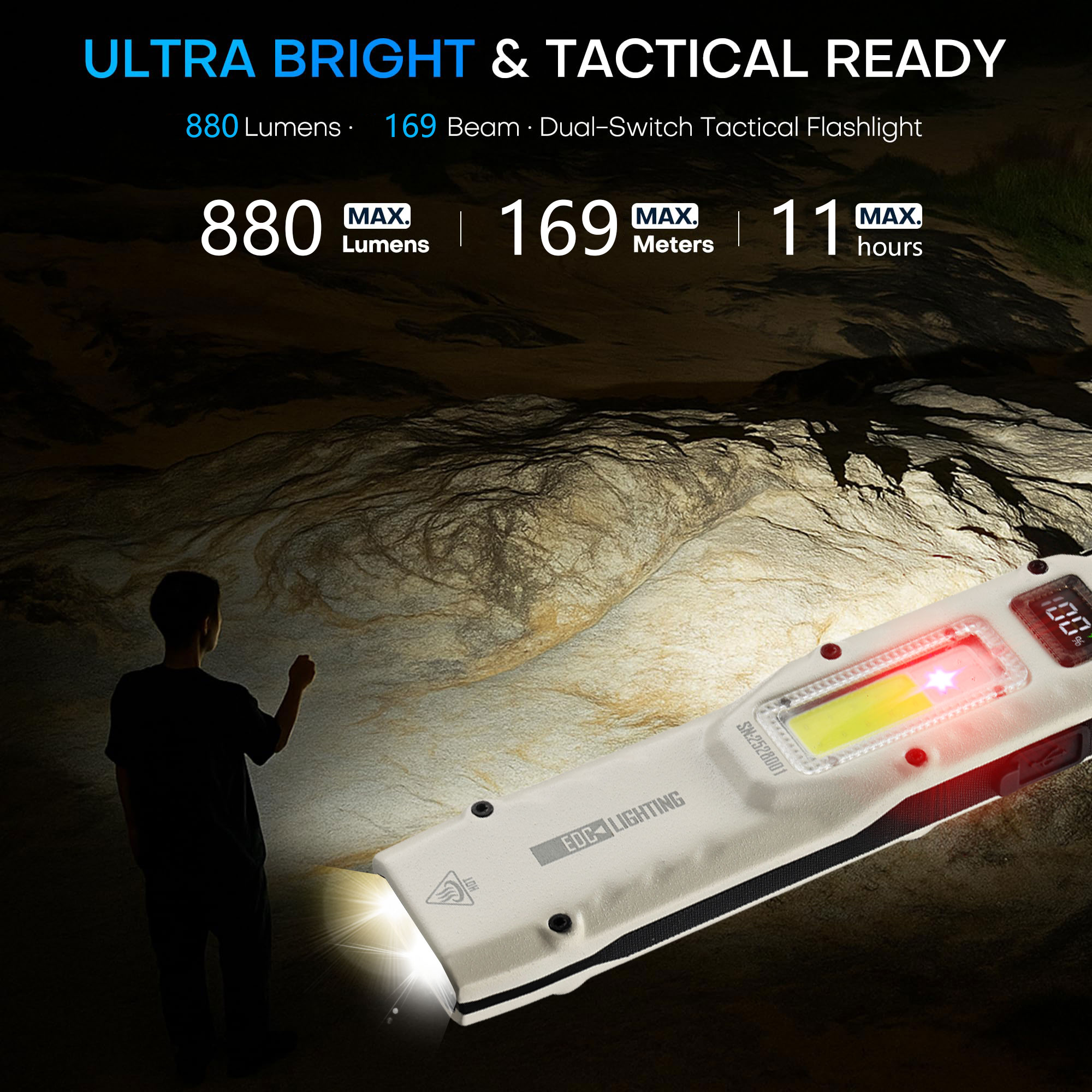 Portable 880LM YEMAO M28 Ultra - مراجعة Tactical Flashlight Rechargeable وسعره