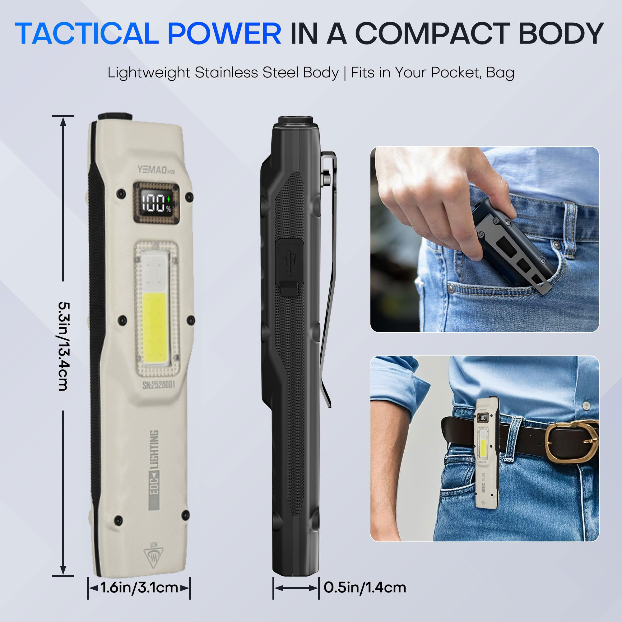 Portable 880LM YEMAO M28 Ultra - مراجعة Tactical Flashlight Rechargeable وسعره