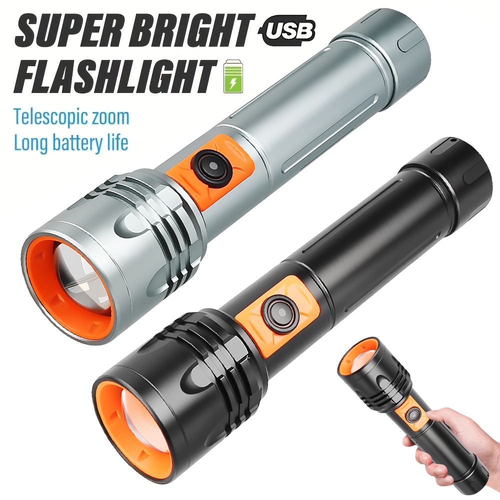 High Power LED Flashlight USB  - مراجعة Tactical Flashlight Rechargeable وسعره