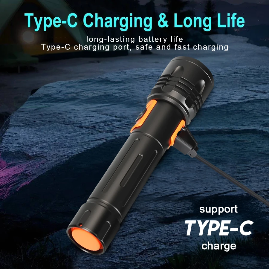 High Power LED Flashlight USB  - مراجعة Tactical Flashlight Rechargeable وسعره