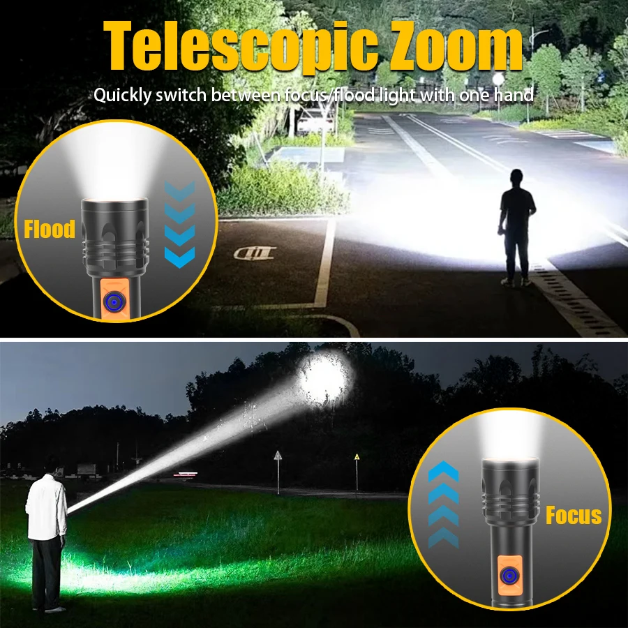 High Power LED Flashlight USB  - مراجعة Tactical Flashlight Rechargeable وسعره