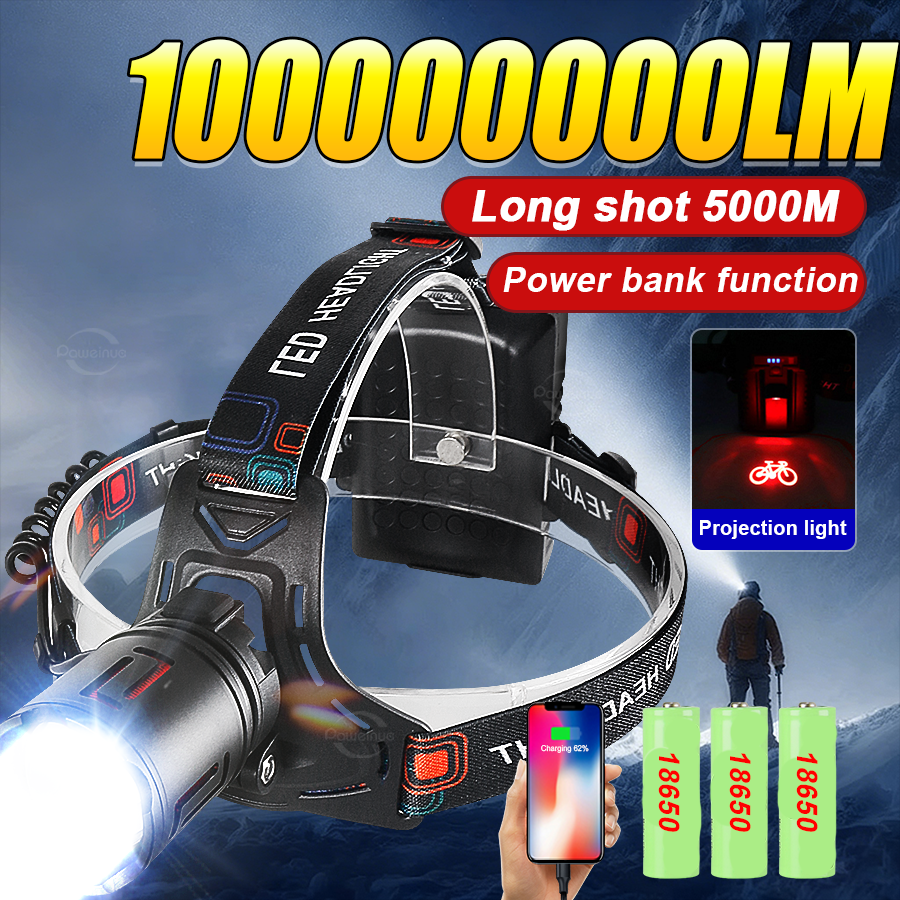 100000000LM Ultra Bright Headl - مراجعة Headlamp Tactical Bright وسعره