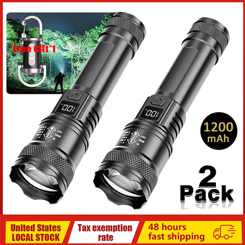 100000LM Ultra-bright Flashlig - مراجعة Tactical Flashlight Rechargeable وسعره