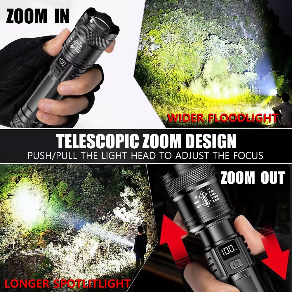 100000LM Ultra-bright Flashlig - مراجعة Tactical Flashlight Rechargeable وسعره