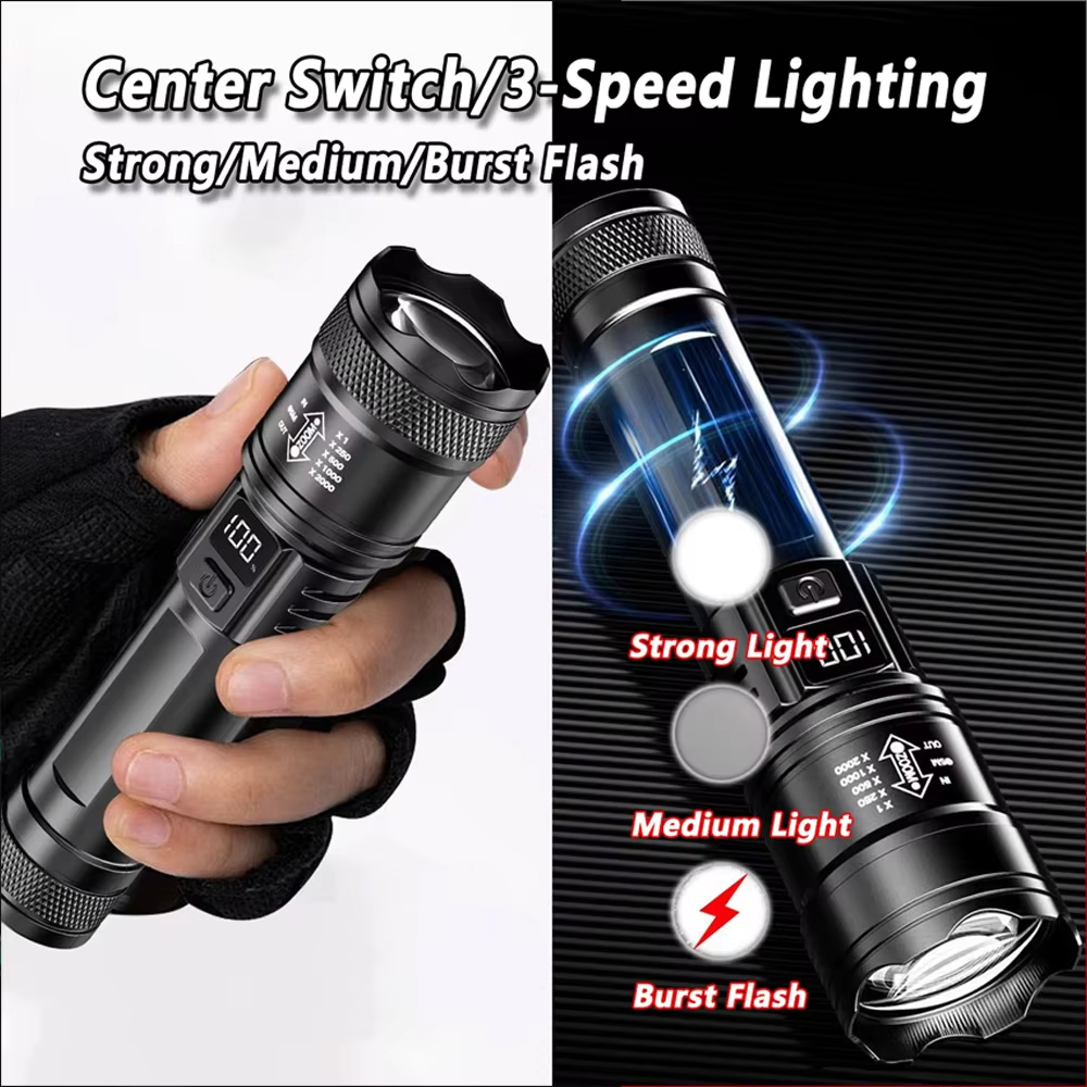 100000LM Ultra-bright Flashlig - مراجعة Tactical Flashlight Rechargeable وسعره