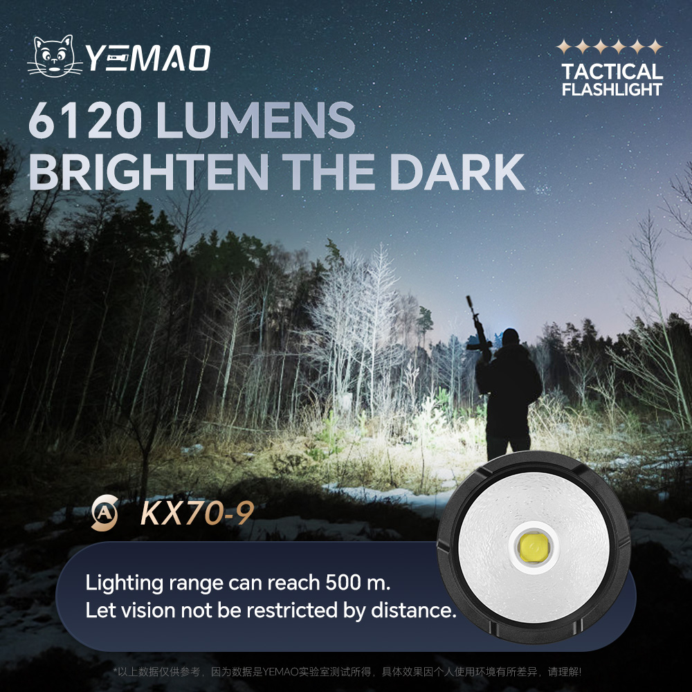YEMAO-A81 6210LM Flashlight, U - مراجعة Tactical Flashlight Rechargeable وسعره