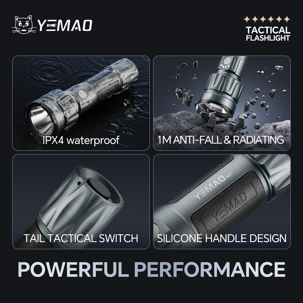YEMAO-A81 6210LM Flashlight, U - مراجعة Tactical Flashlight Rechargeable وسعره