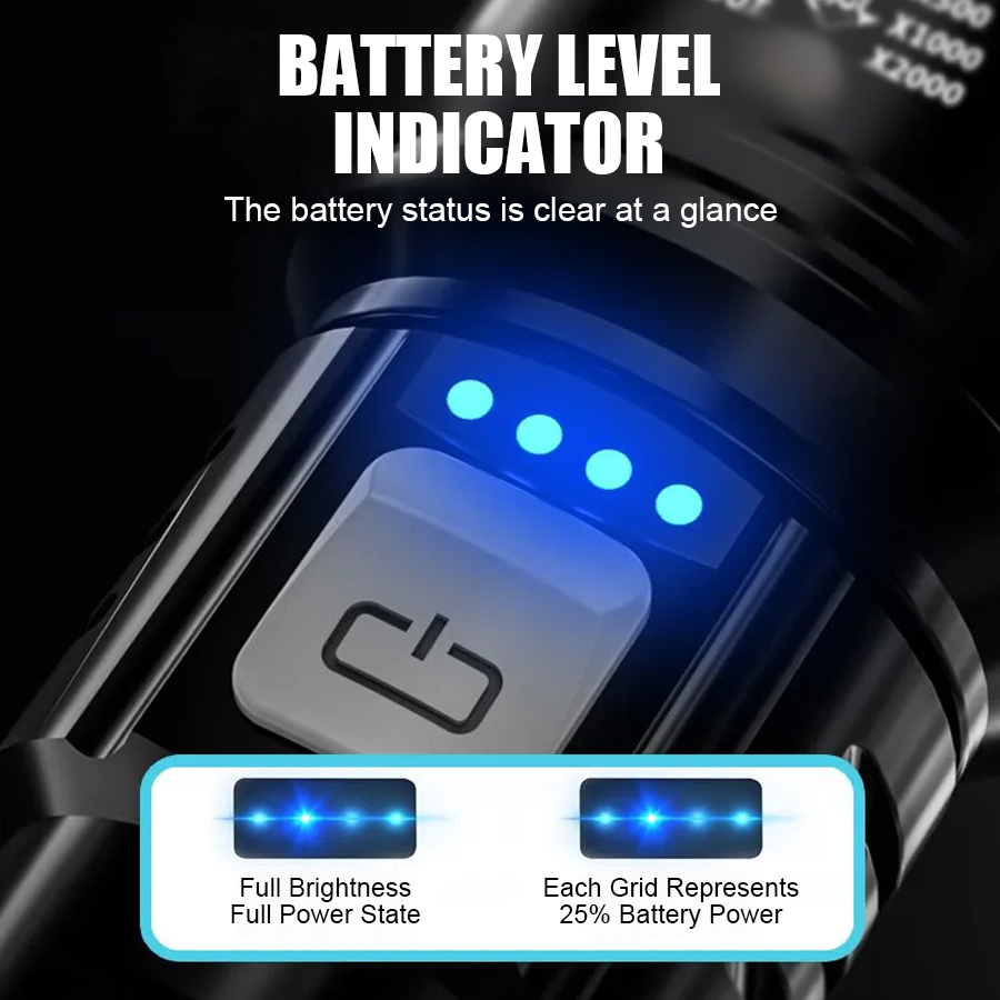 High Power P50 LED Flashlight  - مراجعة Tactical Flashlight Rechargeable وسعره