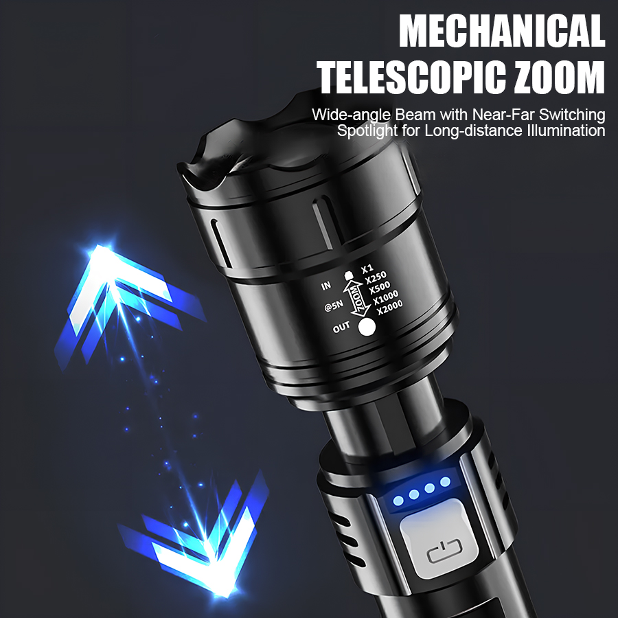 High Power P50 LED Flashlight  - مراجعة Tactical Flashlight Rechargeable وسعره