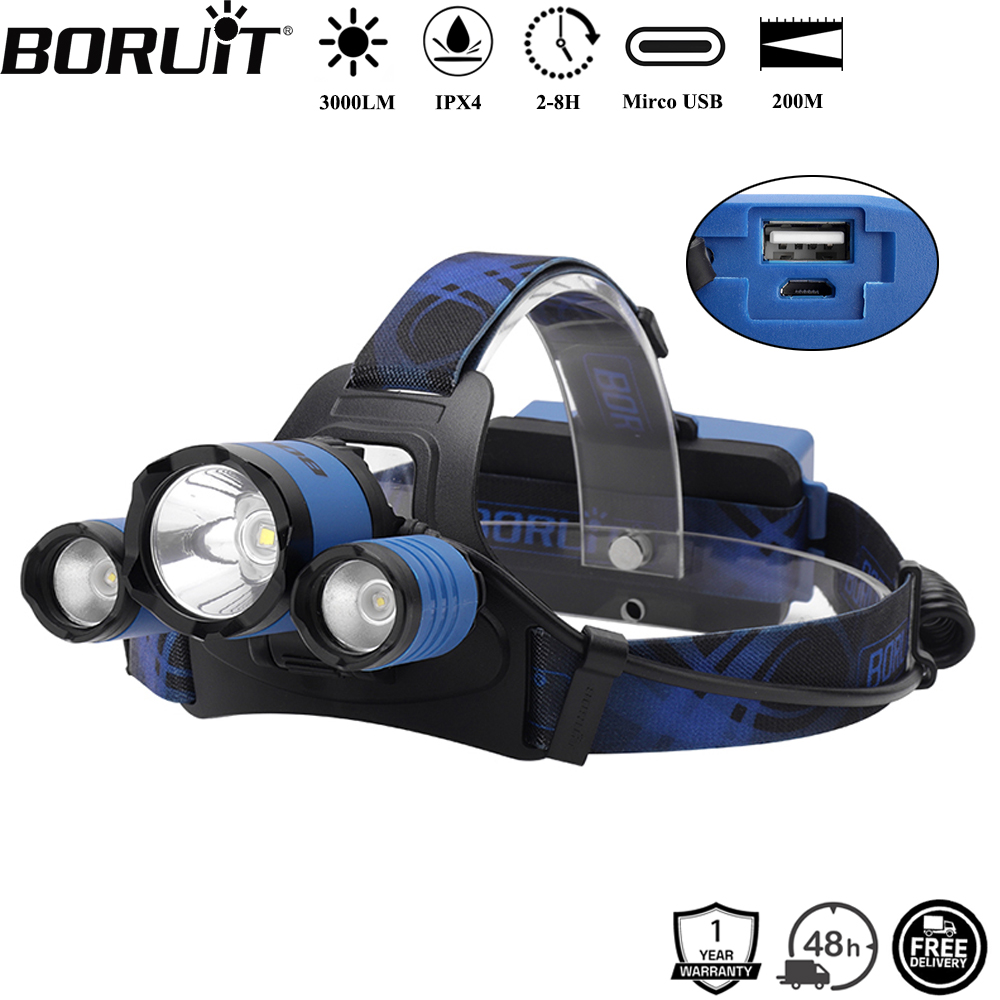BORUiT B21 3000LM LED Headlamp - مراجعة Outdoor Hunting Bike وسعره