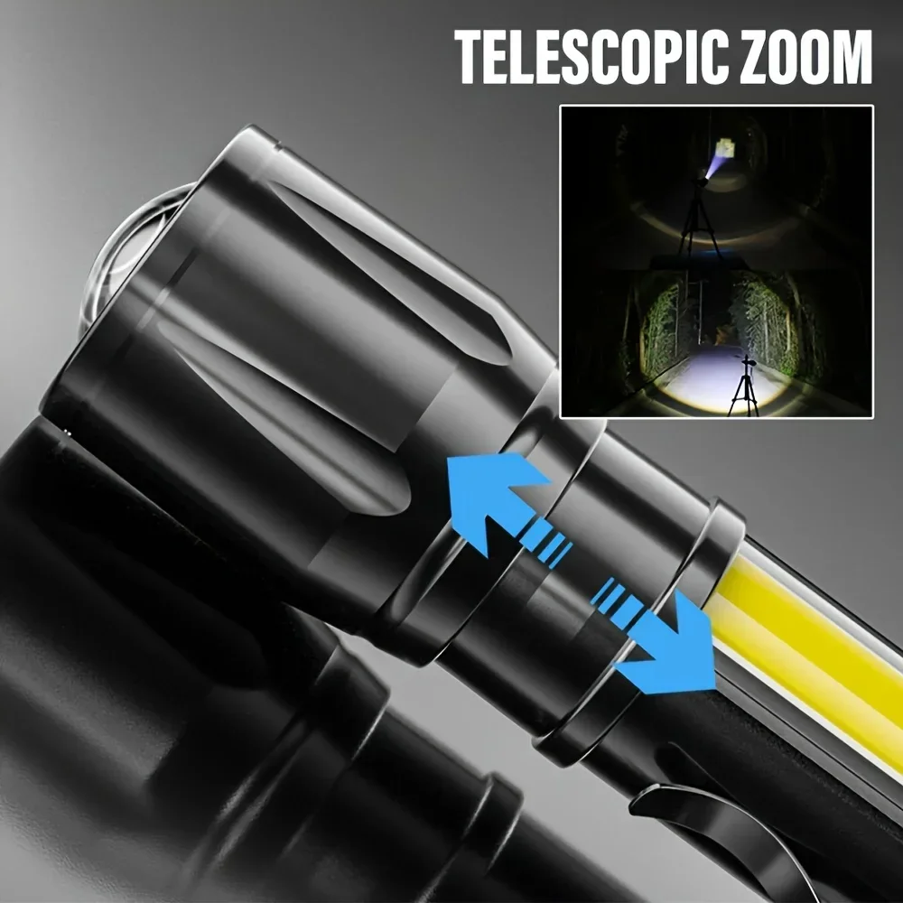 Portable COB+LED Camping Light - مراجعة Tactical Flashlight Rechargeable وسعره
