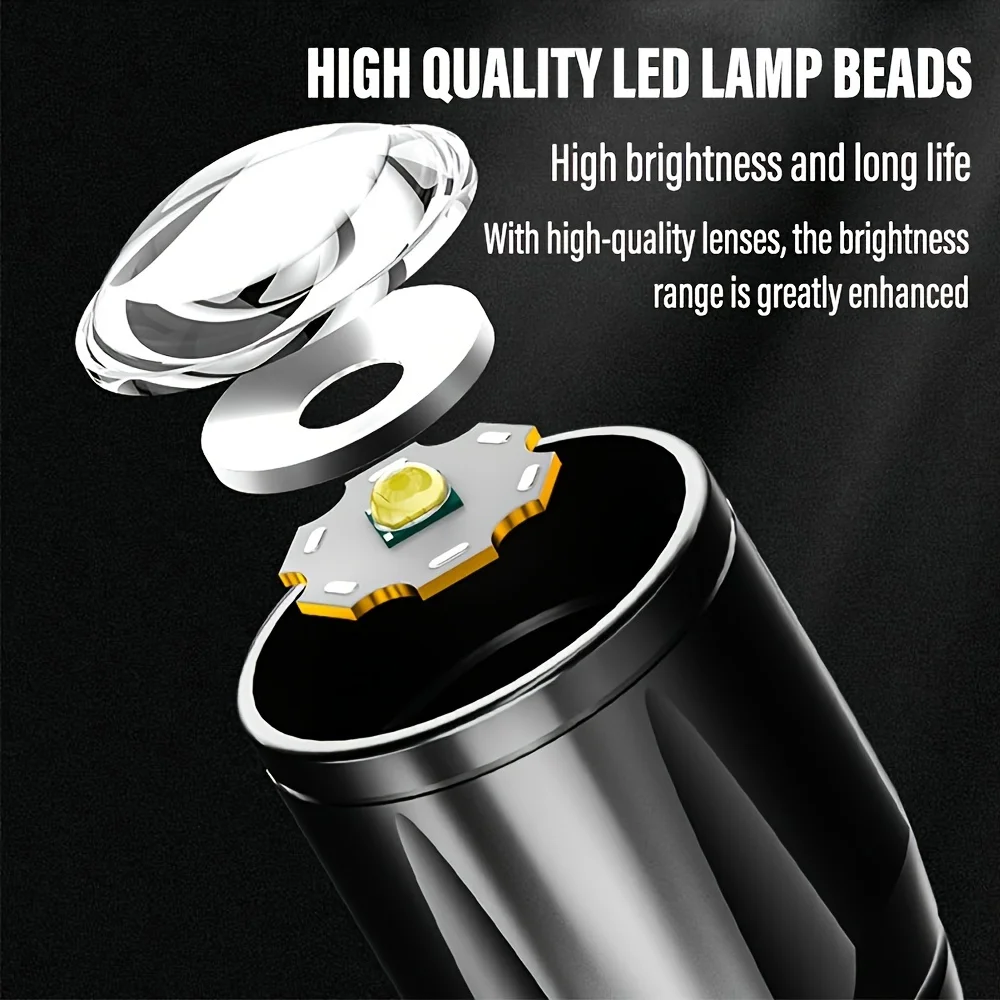 Portable COB+LED Camping Light - مراجعة Tactical Flashlight Rechargeable وسعره