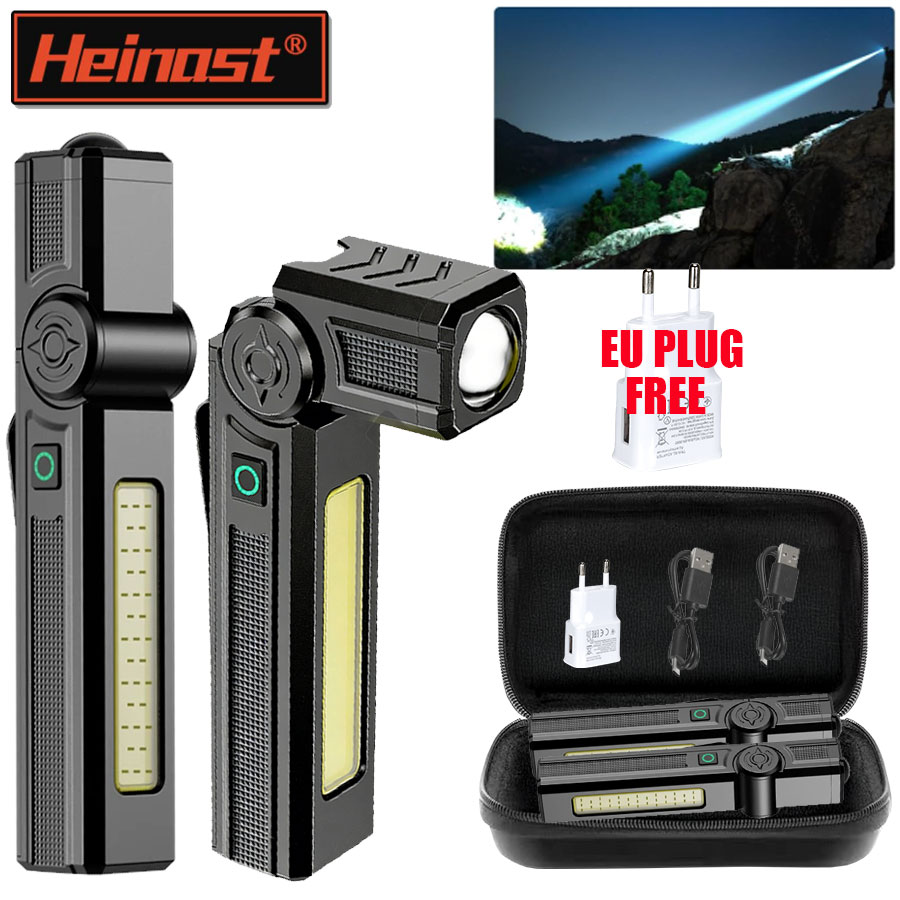 Portable COB + High-Power LED  - مراجعة Tactical Flashlight Rechargeable وسعره