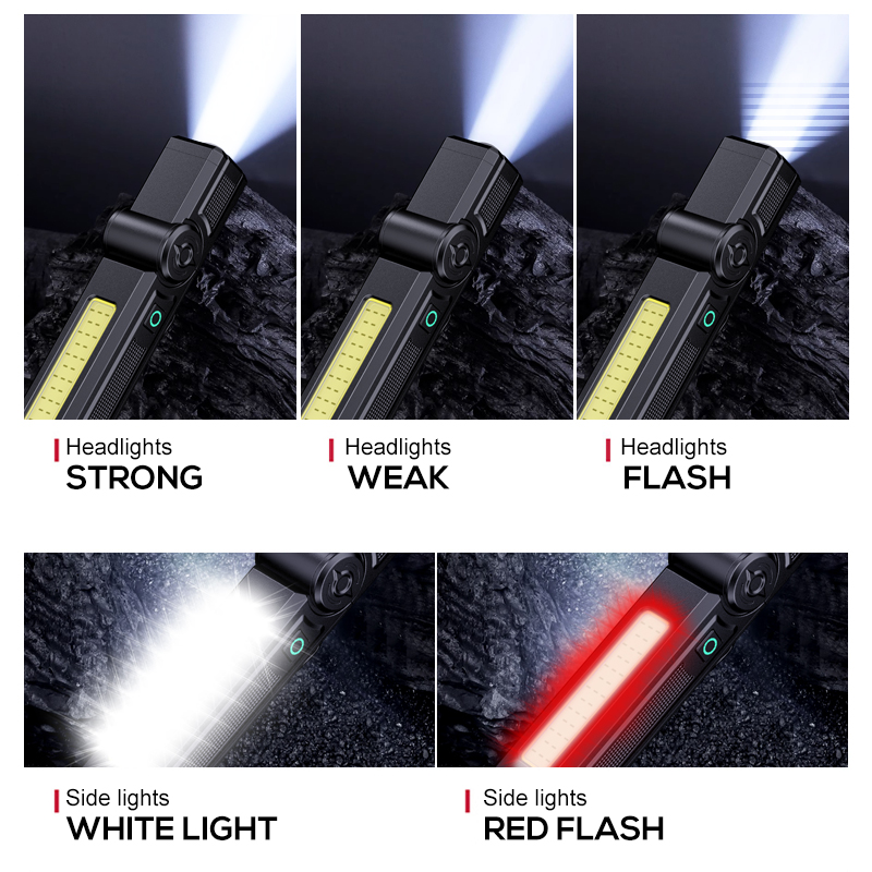 Portable COB + High-Power LED  - مراجعة Tactical Flashlight Rechargeable وسعره