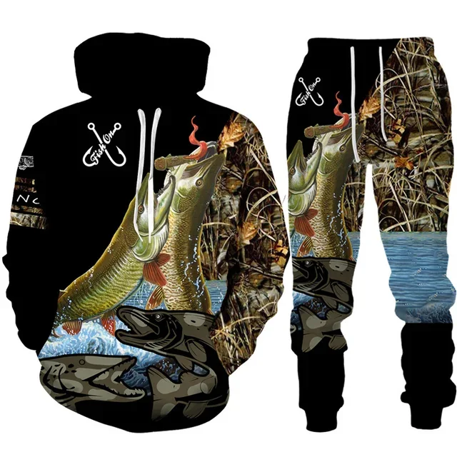 Novelty 3D Fish Printed Men Wo - مراجعة Outdoor Hunting Pants Women وسعره