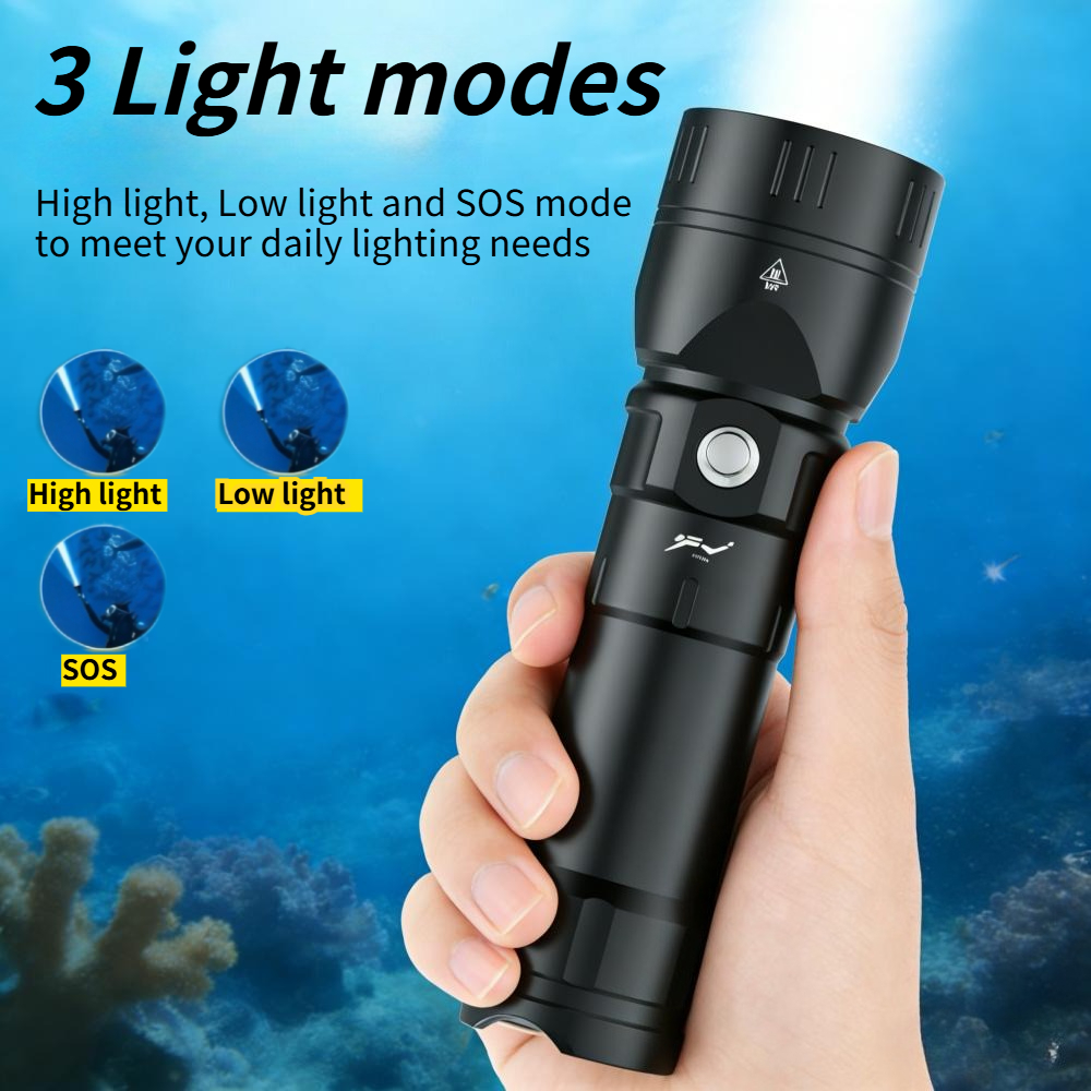 Powerful Diving Flashlight Wat - مراجعة Tactical Flashlight Rechargeable وسعره