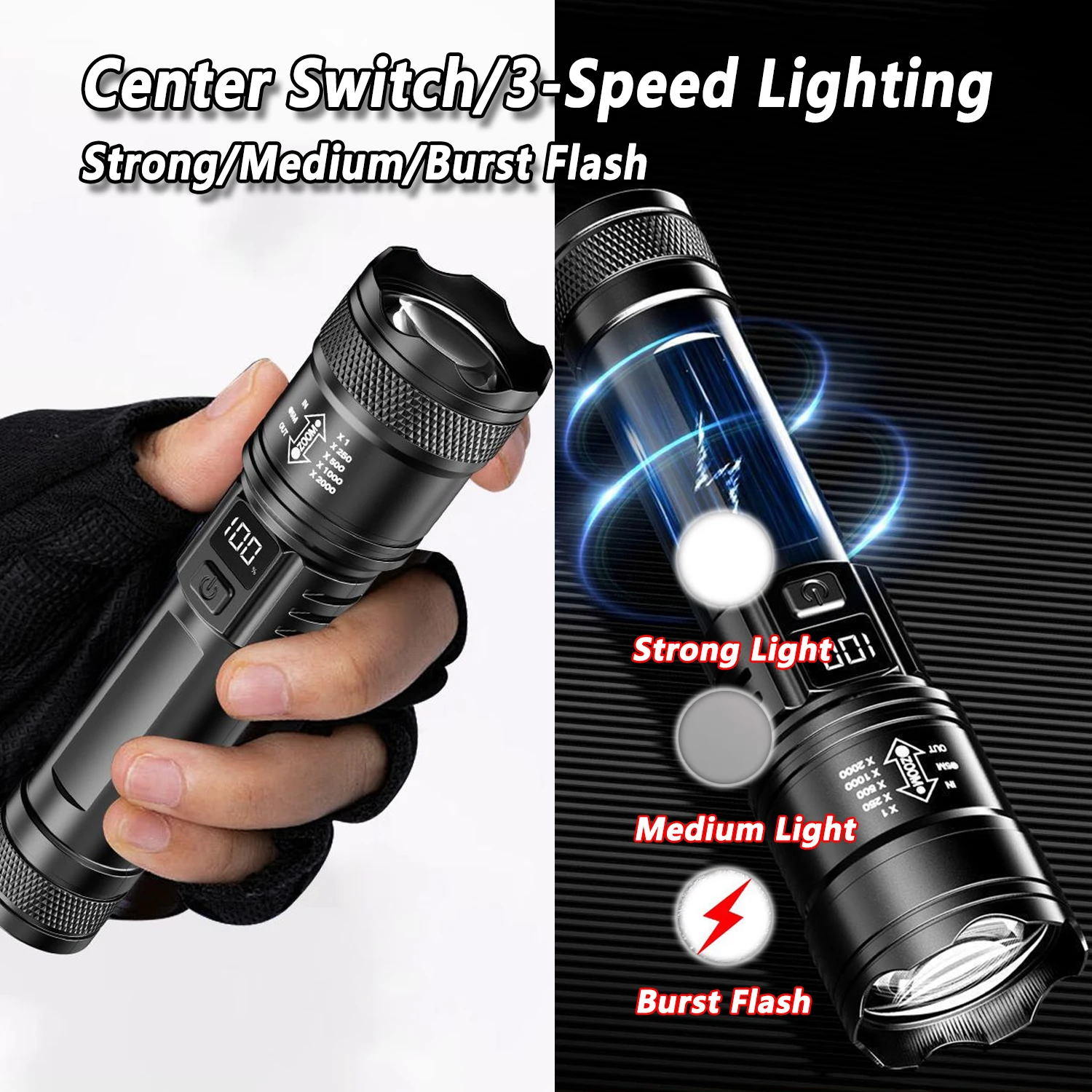 Ultra Bright LED Flashlight 20 - مراجعة Tactical Flashlight Rechargeable وسعره