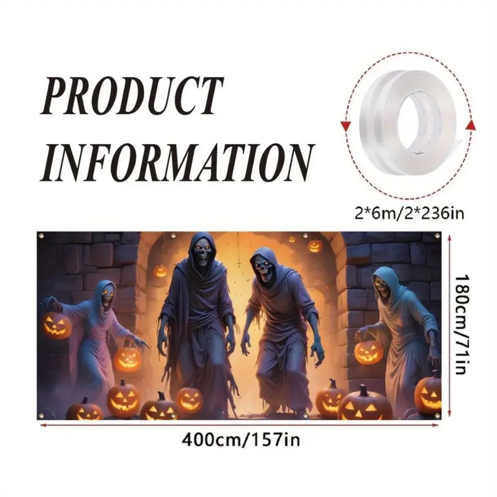 VIKAMA Halloween Garage Banner - مراجعة Hunting Outdoor Background وسعره