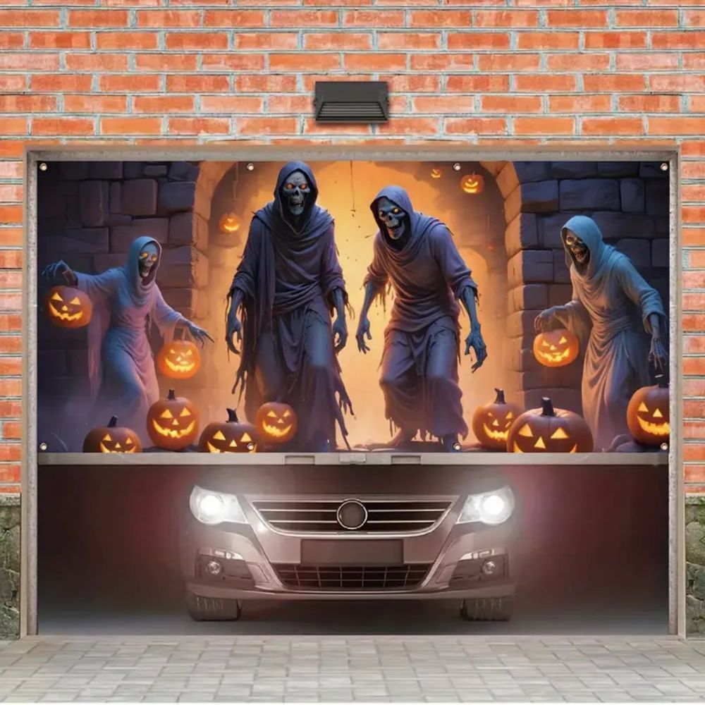 VIKAMA Halloween Garage Banner - مراجعة Hunting Outdoor Background وسعره