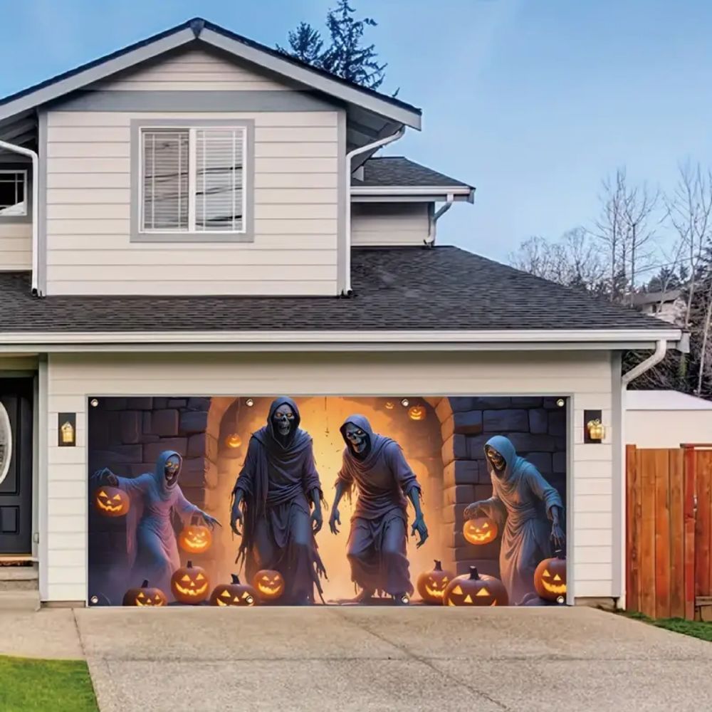 VIKAMA Halloween Garage Banner - مراجعة Hunting Outdoor Background وسعره