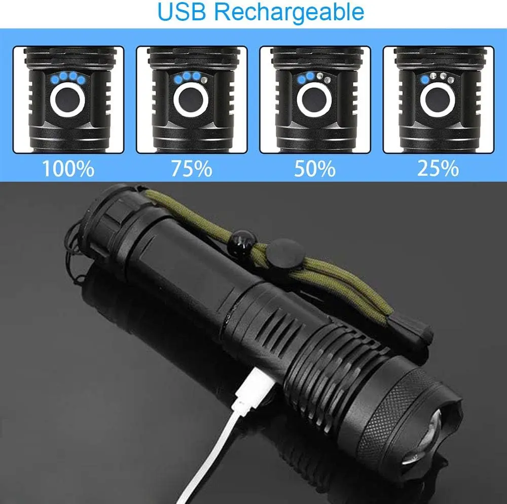 High Power LED Flashlight Rech - مراجعة Tactical Flashlight Rechargeable وسعره