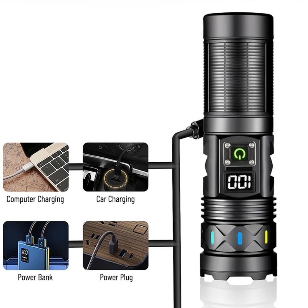 High Power LED Flashlight Tele - مراجعة Tactical Flashlight Rechargeable وسعره